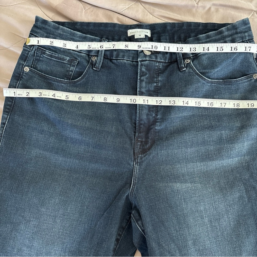 Good American Jeans Skinny Ankle Dark Wash Blue Stretch Denim size 18 - Picture 10 of 13
